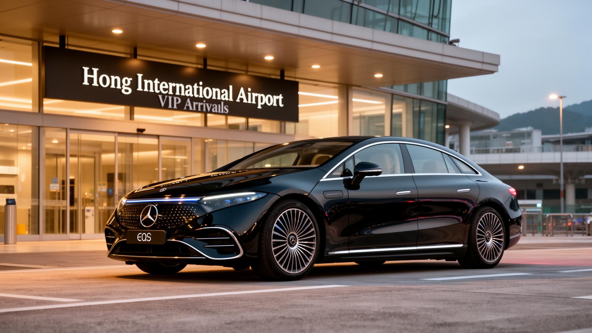 Mercedes-Benz EQS at Hong Kong VIP arrivals