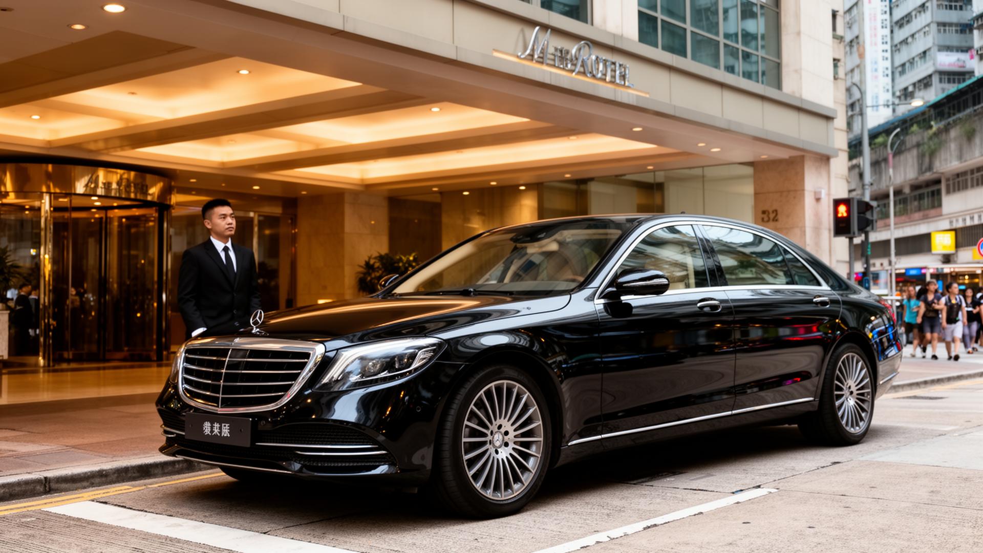 Mercedes-Benz S-Class with chauffeur in Central Hong Kong