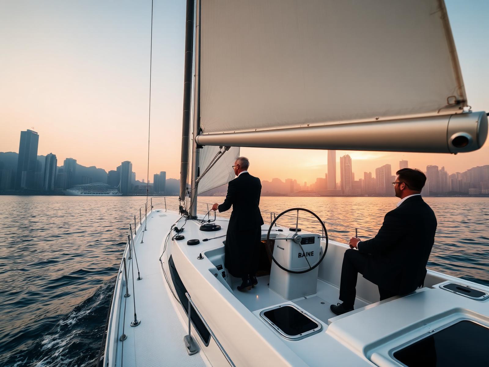 Private sailing lesson on Victoria Harbour at golden hour